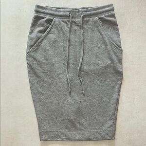 Bershka S Gray Pencil Sweater Skirt Drawstring Waist Pockets Gray